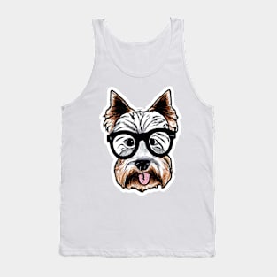 Hipster Terrier Dog Lover Retro Tank Top